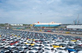 Nissan cars for export at Port of Tyne