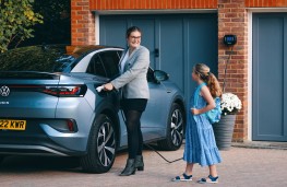 Ohme home charger, 2025, with woman and child