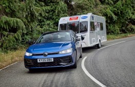 Volkswagen Passat R-Line, 2025, towing caravan
