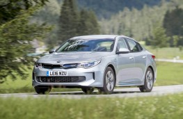 Kia Optima PHEV, front, action