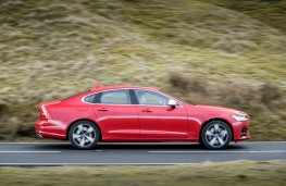 Volvo S90 R-Design, 2017, side, action