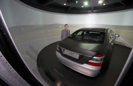 Edward Stephens with Mercedes S-Class in simulator