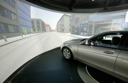 Inside Mercedes driving simulator