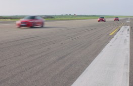 Kia Stinger at Newquay Airport, action