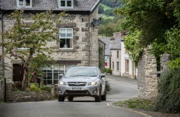 Subaru XV, car in village