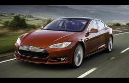 Tesla Model S P85D, front, action