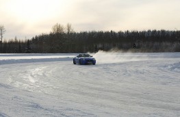Jaguar XKR-S convertible, ice track action, wide