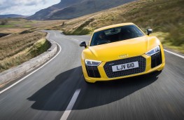 Audi R8, yellow, front, action