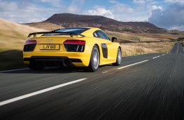 Audi R8, yellow, rear, action