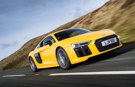 Audi R8, yellow, side, action