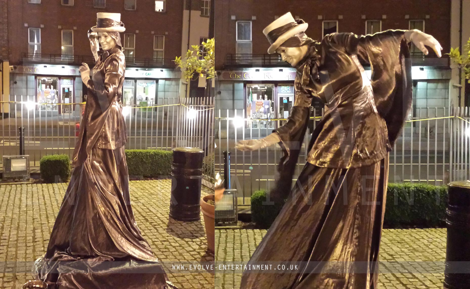 Silver Ladies Human Statues Event Entertainment