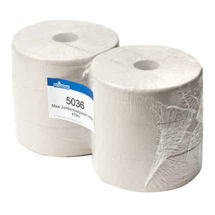 dj maxi jumbo wc papier 1 laags 470 meter 6 rollen goedkoop wc papier schoononline