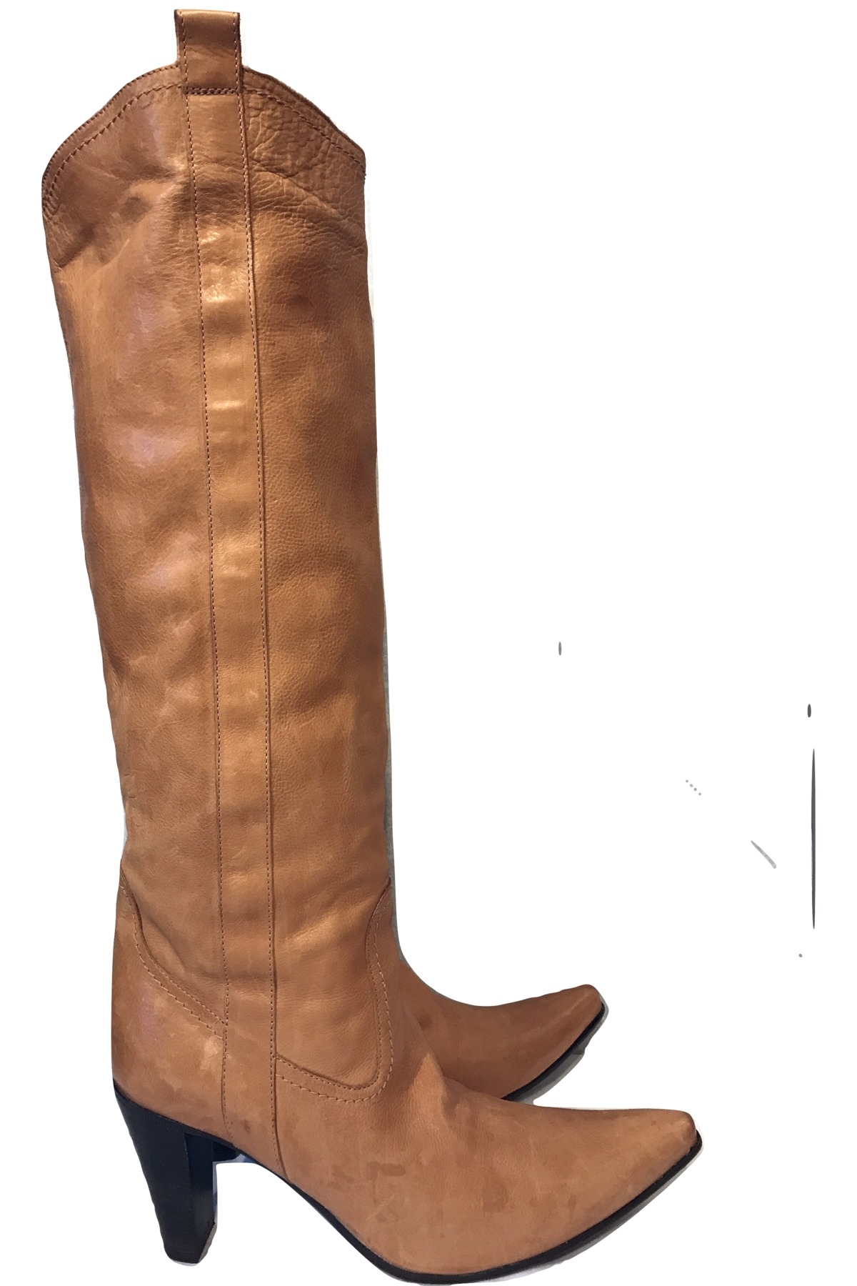 STIVALI DONNA ALTI SOPRA GINOCCHIO PELLE TACCO BASSO MADE IN ITALY BIONDINI 4092