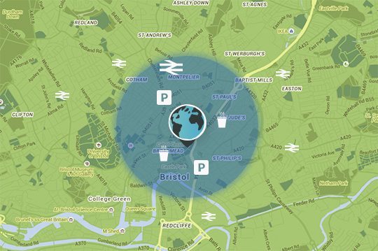 Bristol Marked On Map
