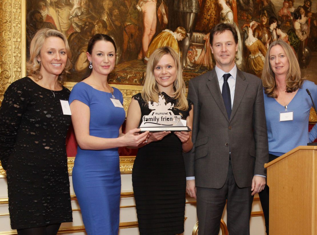 Mumsnet Awards evening at Lancaster House with special guest, Dep Prime Minister Nick Clegg and Mumsnet founders Justine Roberts and Carrie Longton.
