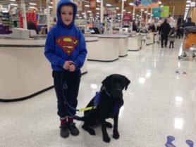 Sam and autism support dog