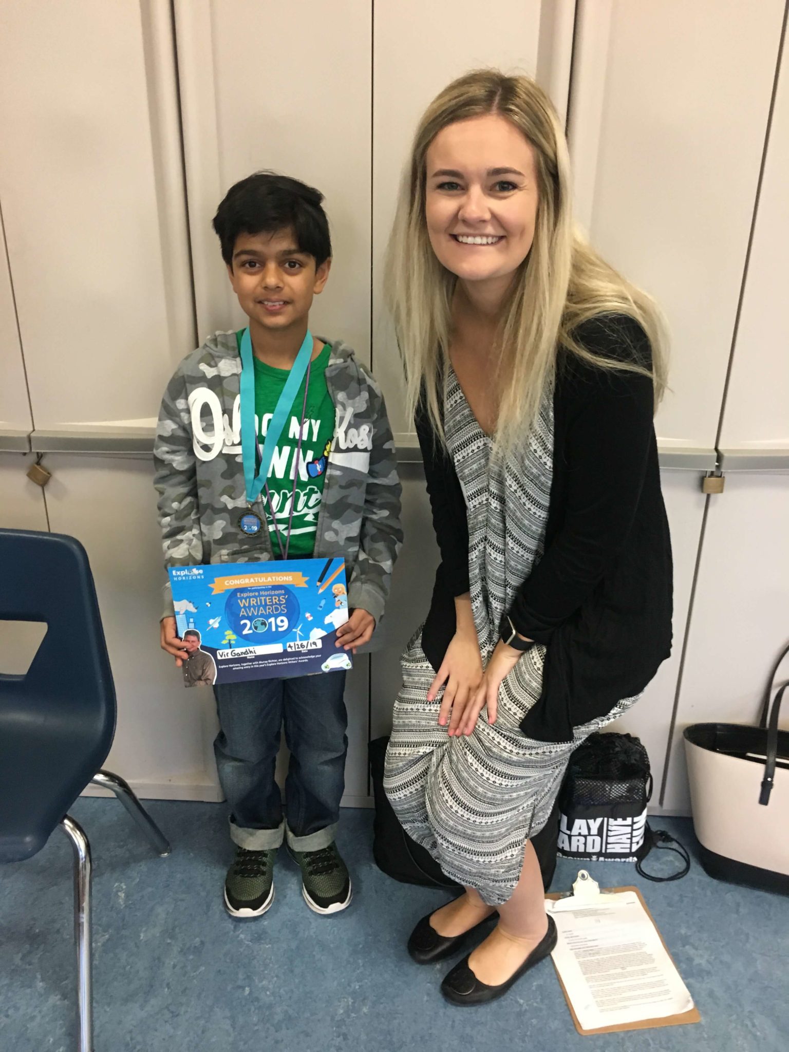 Vir Ghandi with Frisco center director Peyton McCarron