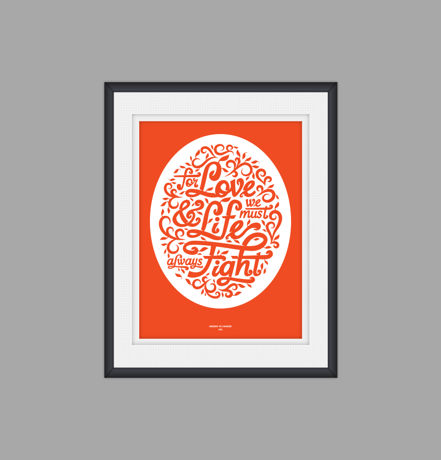 uno de los diseños de design vs cancer enmarcado
