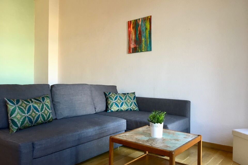 Furnished apartment, living room with corner sofa in Berlin Schöneberg