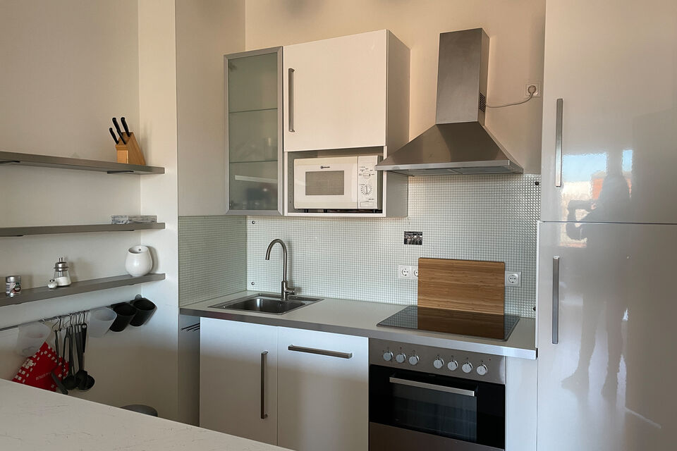 Furnished apartment, kitchen with modern built-in appliances in Berlin Prenzlauer Berg