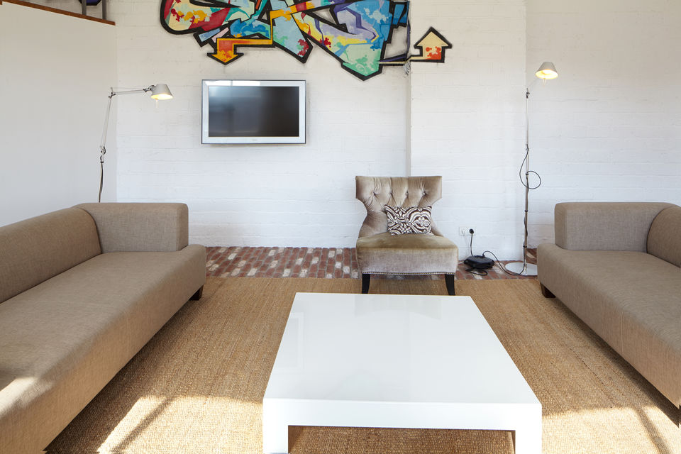 Furnished apartment, living room with two sofas in Berlin Friedrichshain
