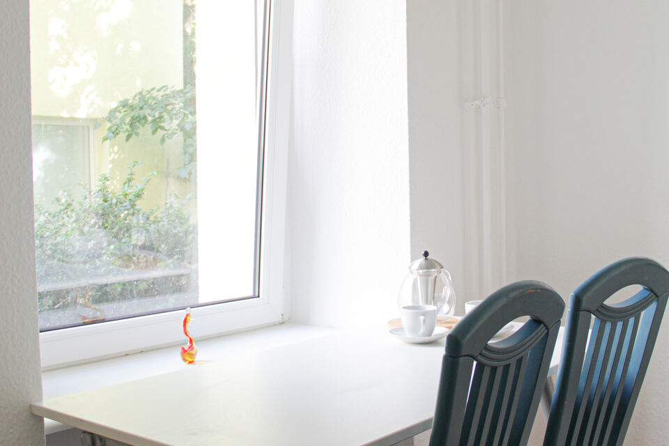 Furnished apartment, dining room with window view in Berlin Adlershof