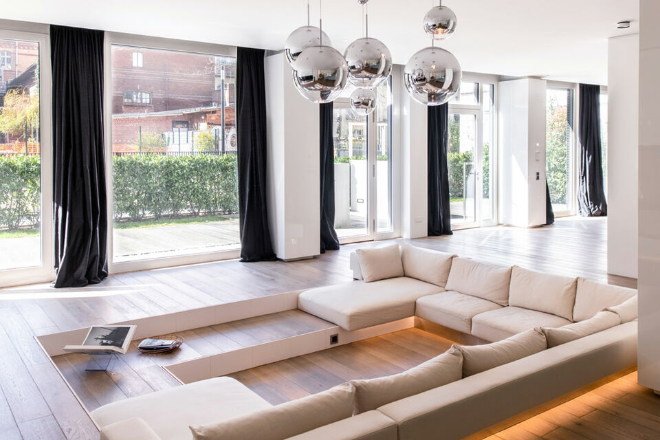Furnished apartment, living room with sunken lounge in Berlin Mitte