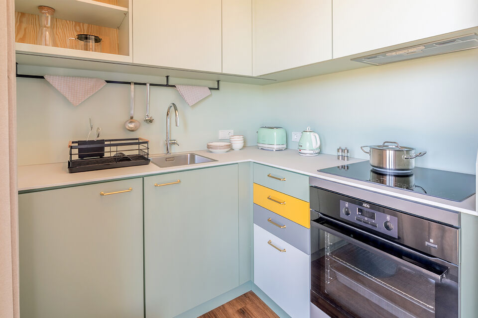 Apartment, kitchen with modern built-in appliances in Berlin Neukölln
