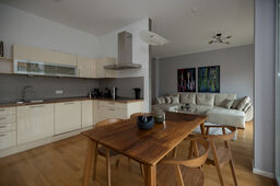 Apartment, floor plan with open kitchen and living area in Berlin Mitte