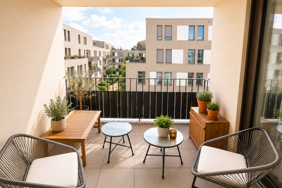 Möblierte Wohnung, Balkon mit Stadtblick in Berlin Mitte