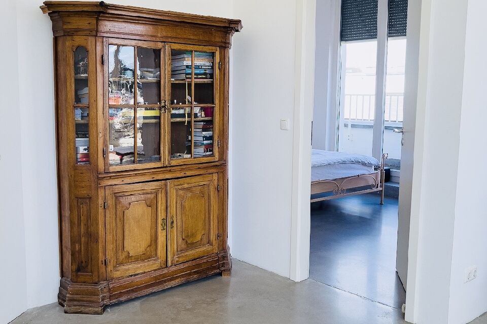 Furnished apartment, living room with display cabinet in Berlin Friedrichshain