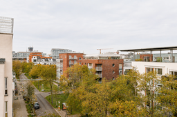 Furnished apartment, neighborhood with autumn trees in Berlin Friedrichshain