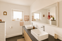 Furnished apartment, bathroom with double vanity in Berlin Friedrichshain