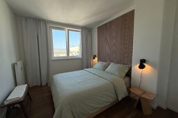 Furnished apartment, bedroom with wooden flooring in Berlin Prenzlauer Berg