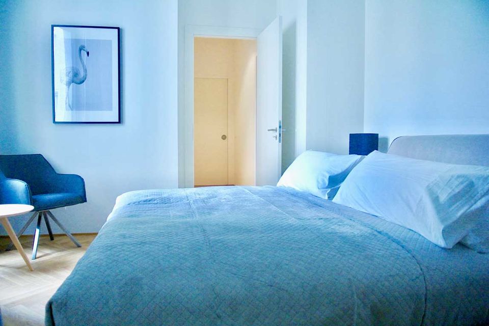 Furnished apartment, bedroom with double beds in Berlin Prenzlauer Berg