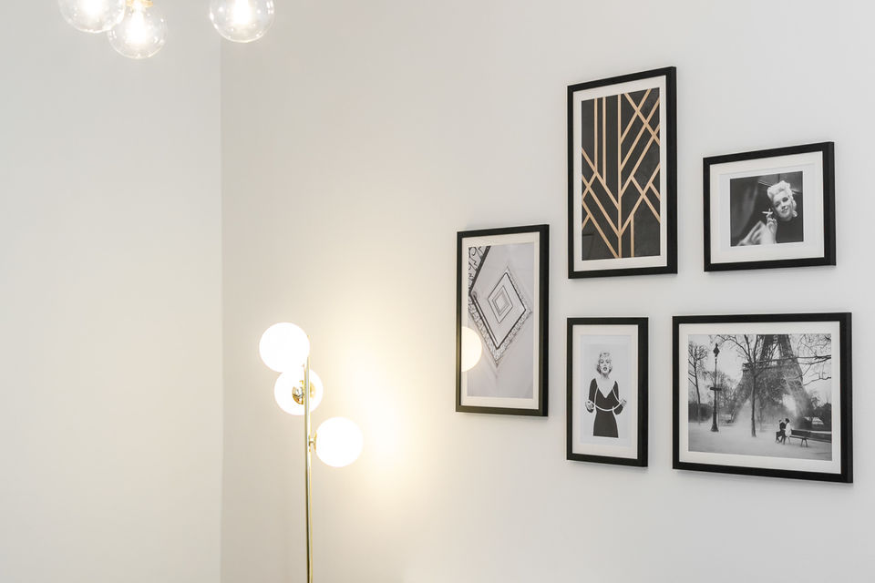 Furnished apartment, living room with gallery wall in Berlin Charlottenburg