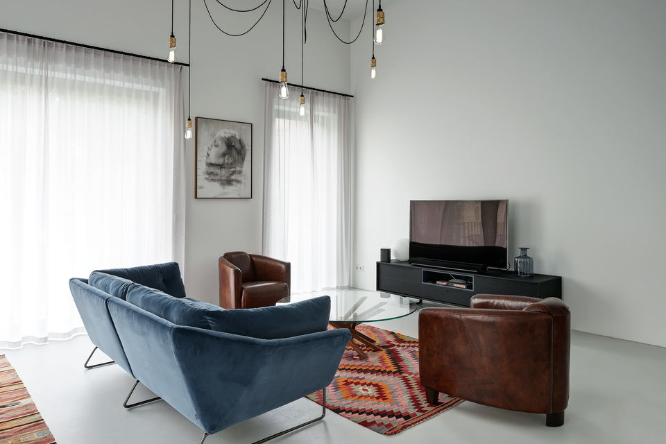 Furnished apartment, living room with designer furniture in Berlin Prenzlauer Berg