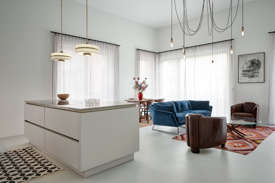 Furnished apartment, living room with open kitchen in Berlin Prenzlauer Berg