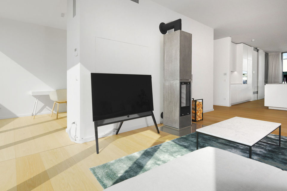 Furnished apartment, living room with fireplace in Berlin Mitte