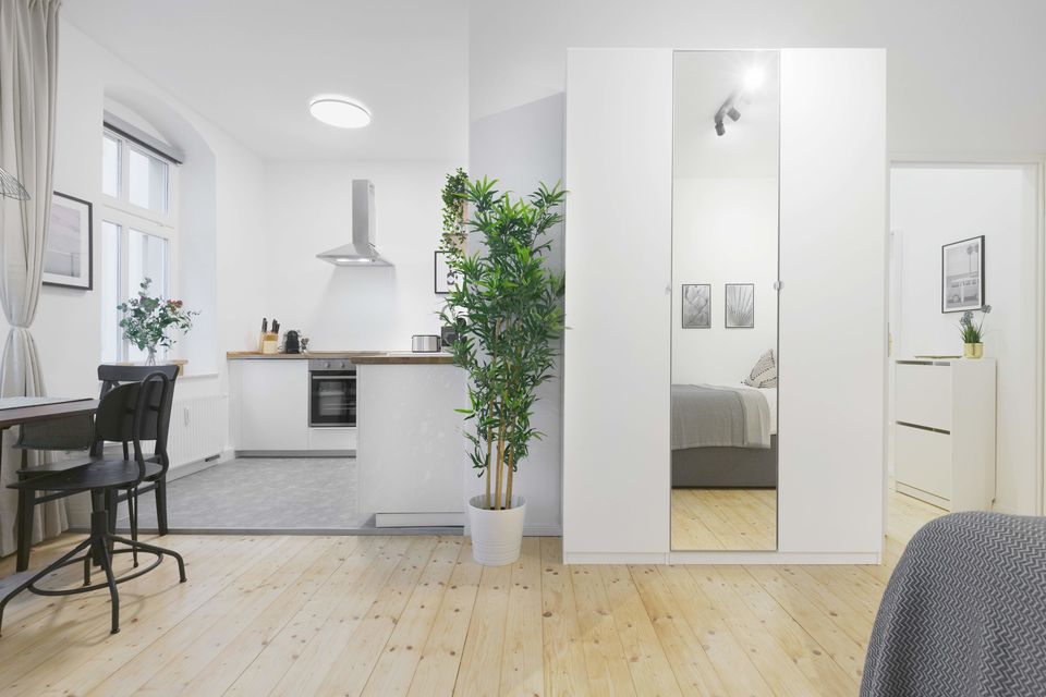 Furnished apartment, living room with open kitchen in Berlin Prenzlauer Berg