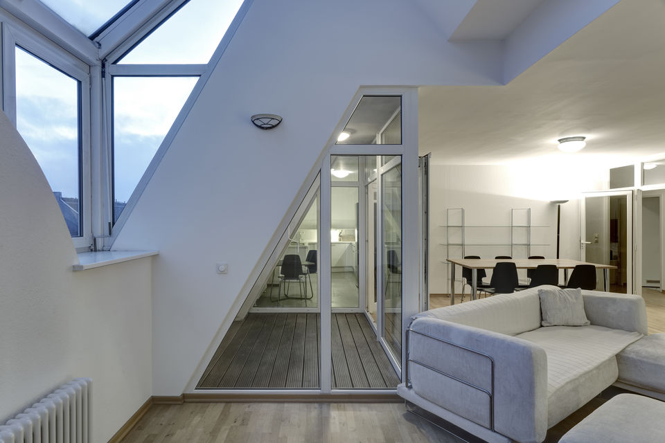 Furnished apartment, living room with skylight in Berlin Mitte
