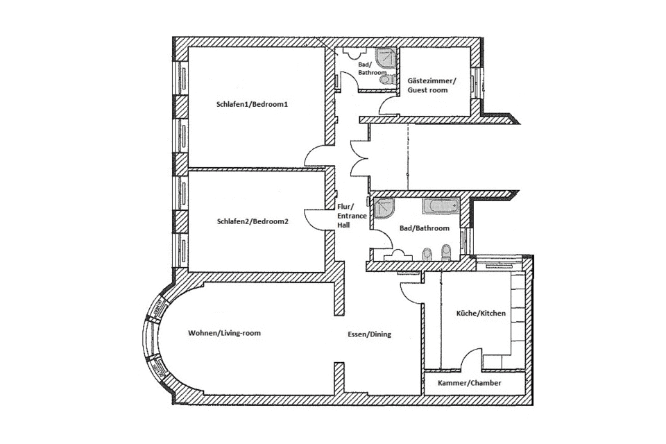 Floor plan of the property in Berlin Schöneberg