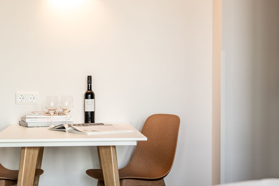 Serviced Apartment, Schlafzimmer mit Arbeitsplatz in Hamburg Stellingen