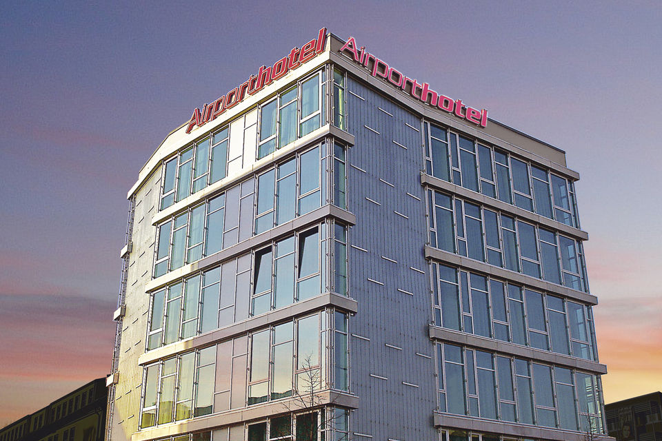Serviced apartment, building facade with modern glass facade system in Berlin Adlershof