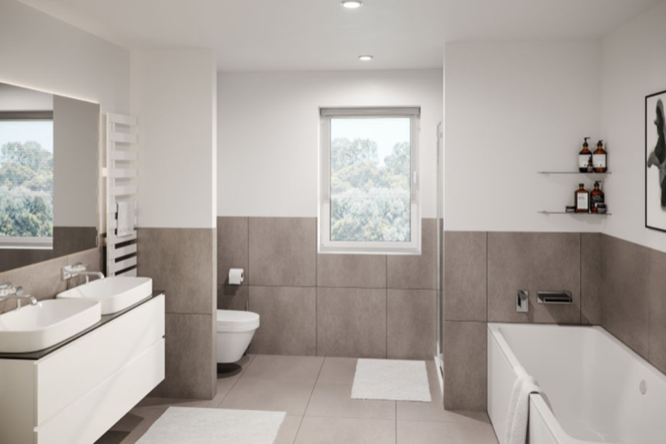 Furnished apartment, bathroom 1 with walk-in shower in Munich Giesing