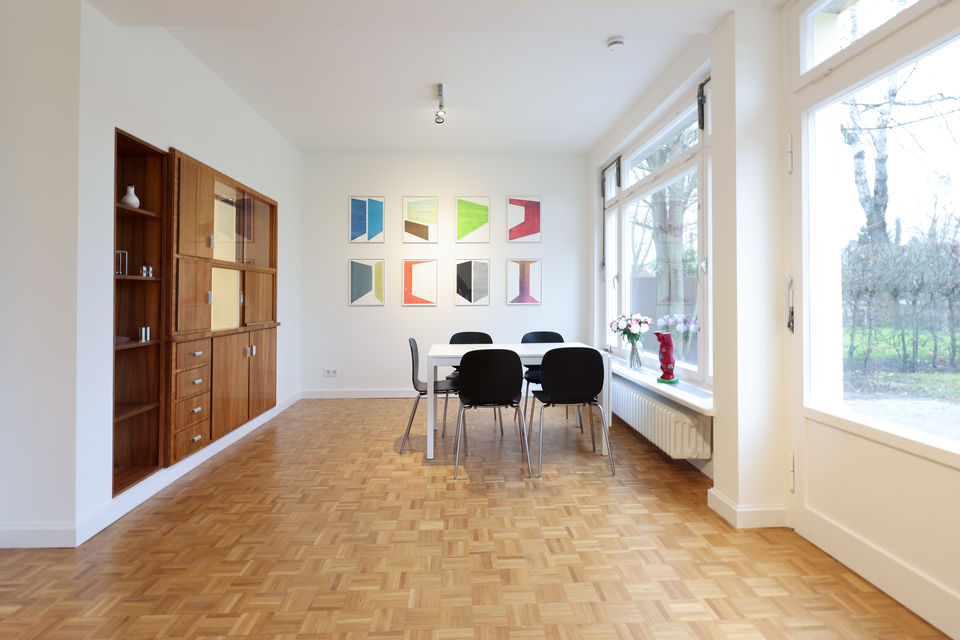 Möbliertes Haus, Esszimmer mit Parkettboden in Berlin Zehlendorf