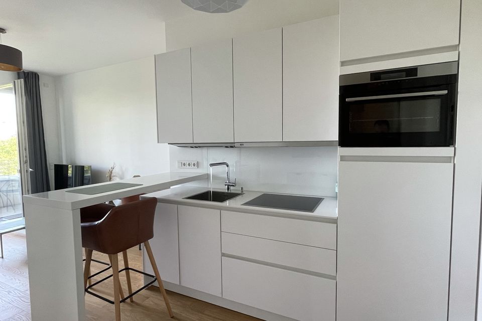 Furnished apartment, kitchen with modern built-in appliances in Berlin Mitte