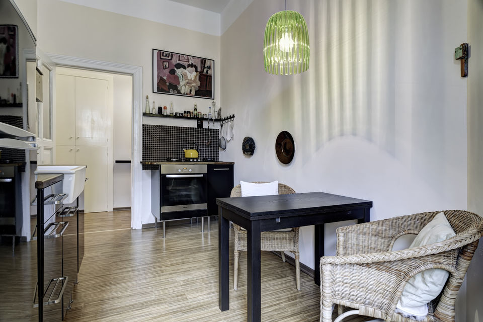 Furnished apartment, living room with open kitchen in Berlin Schöneberg