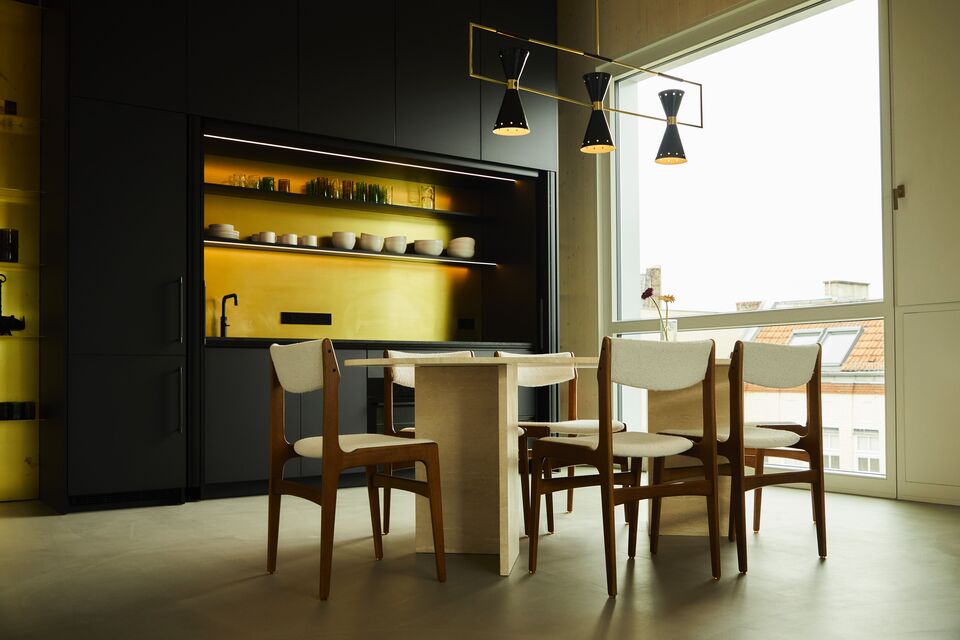 Furnished apartment, dining room with open kitchen in Berlin Wedding