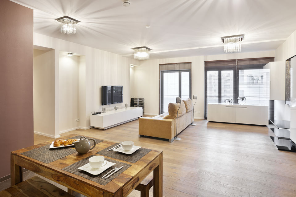 Furnished apartment, living room with balcony access in Berlin Mitte